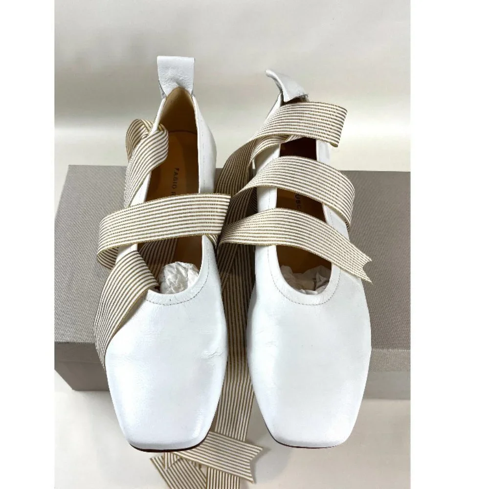 FABIO RUSCONI KIDSKIN LEATHER BALLET FLATS 6.5 - Picture 1 of 8